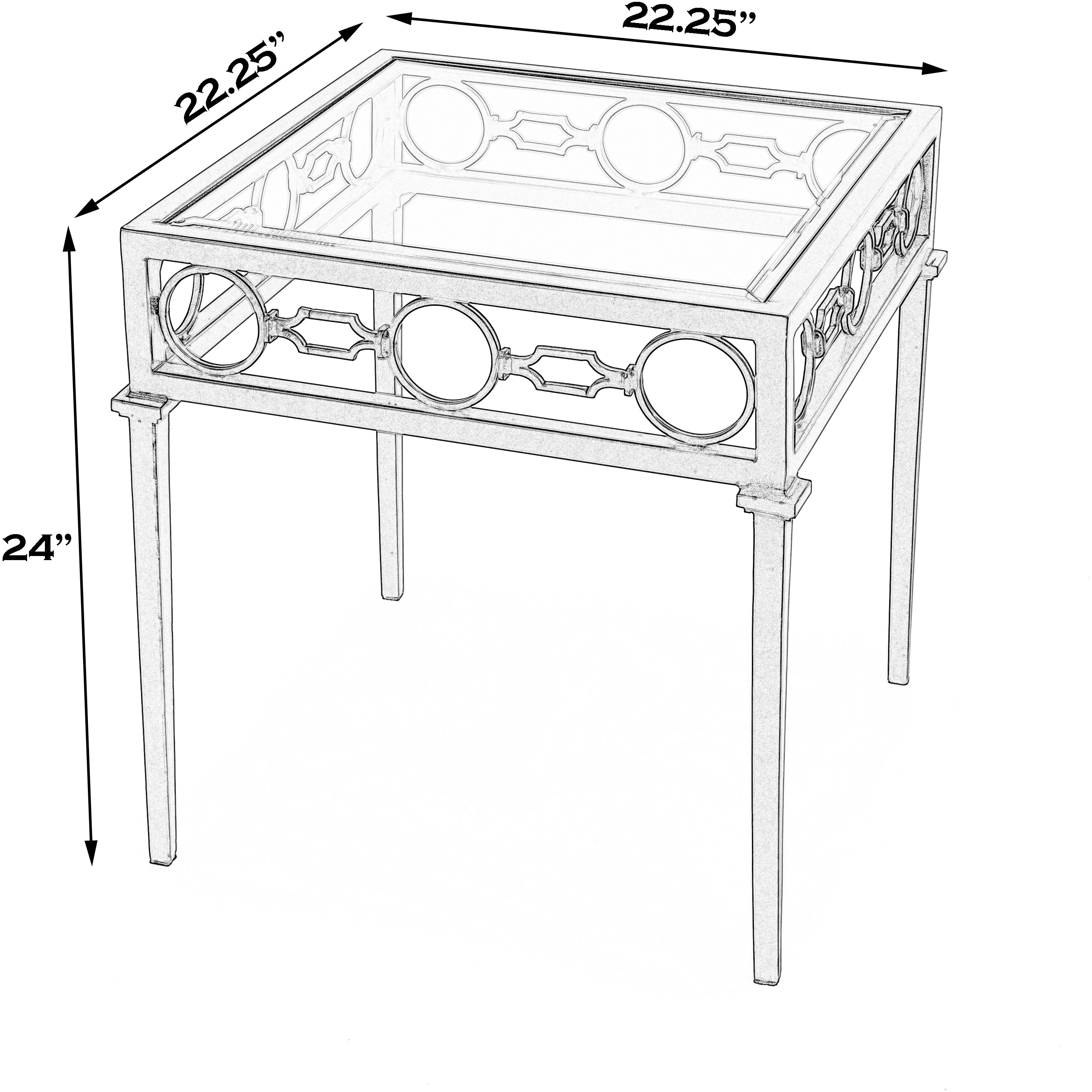 Southport Iron Outdoor End Table in Black