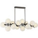 Vino Island Light Ceiling Light in Dark Bronze, White Etched Alabaster Glass