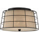 Landings 3 Light 16 inch Mottled Cocoa Flush Mount Ceiling Light