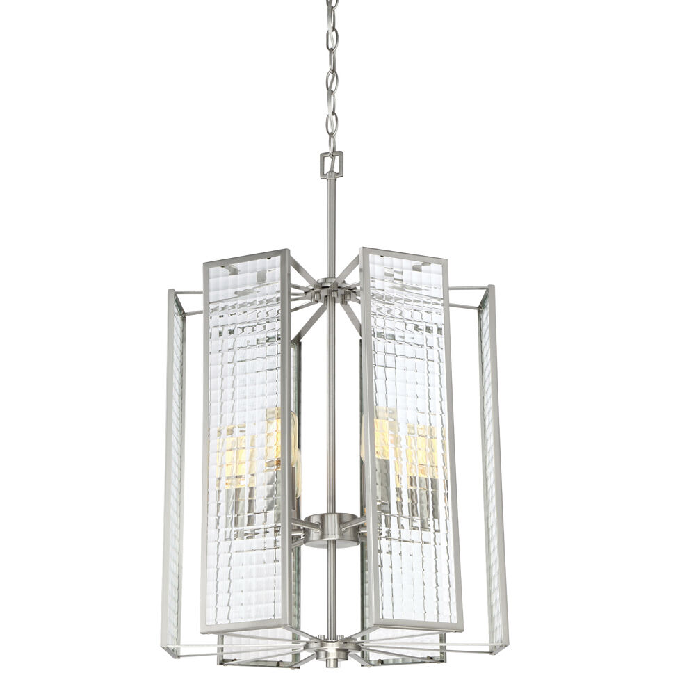 Pivot 6 Light 18 inch Satin Platinum Foyer Light Ceiling Light