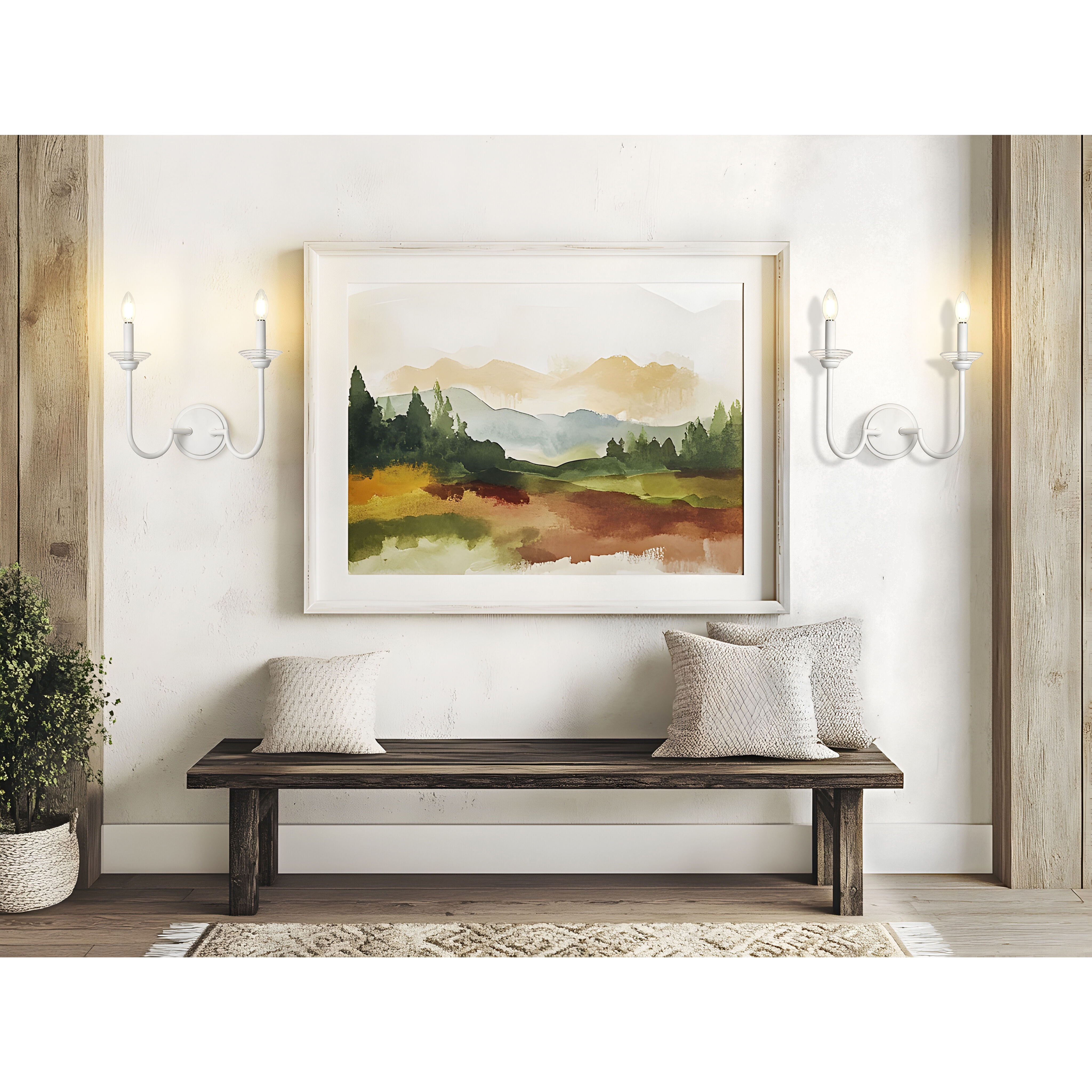 Allistair Wall Sconce Wall Light in Textured White