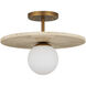 Apricity 1 Light 16 inch Antique Brass Semi-Flush Mount Ceiling Light