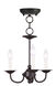 Home Basics 3 Light 14 inch Black Mini Chandelier Ceiling Light