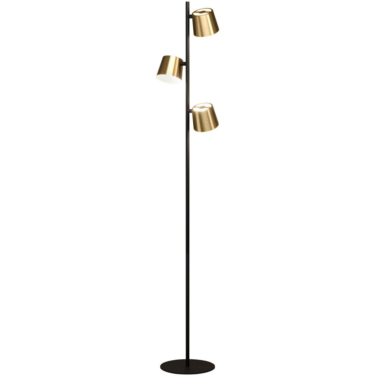 Altamira 62.38 inch 5.00 watt Structured Black and Brass Floor Lamp Portable Light