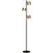 Altamira 62.38 inch 5.00 watt Structured Black and Brass Floor Lamp Portable Light