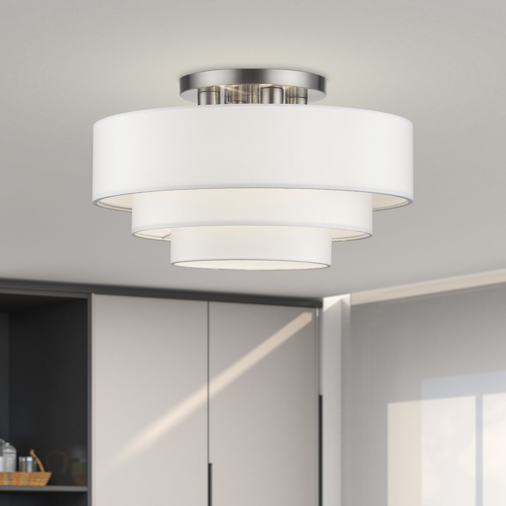 Manorwood 4 Light 21 inch Brushed Nickel Semi-Flush Ceiling Light