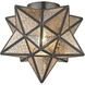 Moravian Star 1 Light 11 inch Oil Rubbed Bronze with Mercury Flush Mount Ceiling Light