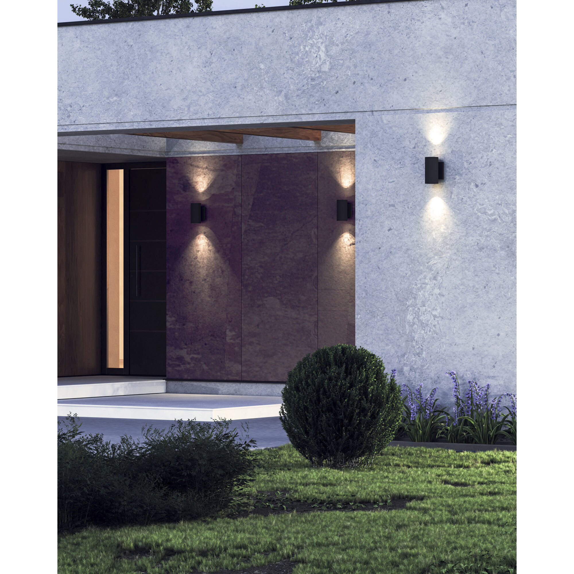 Nordic LED 7 inch Black Exterior Wall Light
