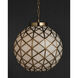 Polyhedron 1 Light 16 inch White/Antique Brass Pendant Ceiling Light