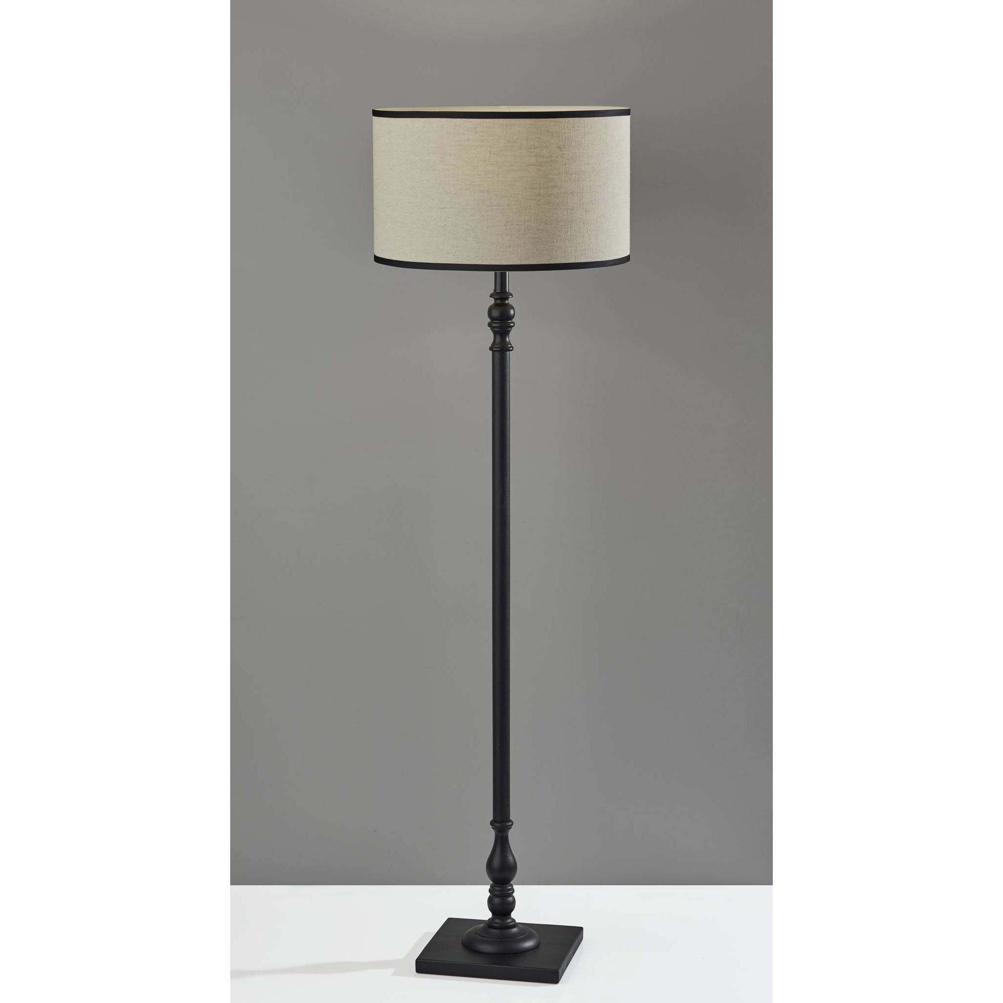 Zeek 58.75 inch 150.00 watt Black Wood Floor Lamp Portable Light