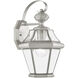 Georgetown 1 Light 15 inch Brushed Nickel Outdoor Wall Lantern