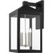 Nyack 5 Light 29 inch Black with Brushed Nickel Cluster Outdoor Wall Lantern