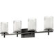 Grayson 4 Light 31 inch Matte Black Vanity Wall Light