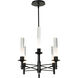 Truss 6 Light 49.5 inch Black Linear Chandelier Ceiling Light
