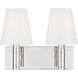 TOB by Thomas O'Brien Beckham Classic 2 Light 13.25 inch Polished Nickel Vanity Light Wall Light