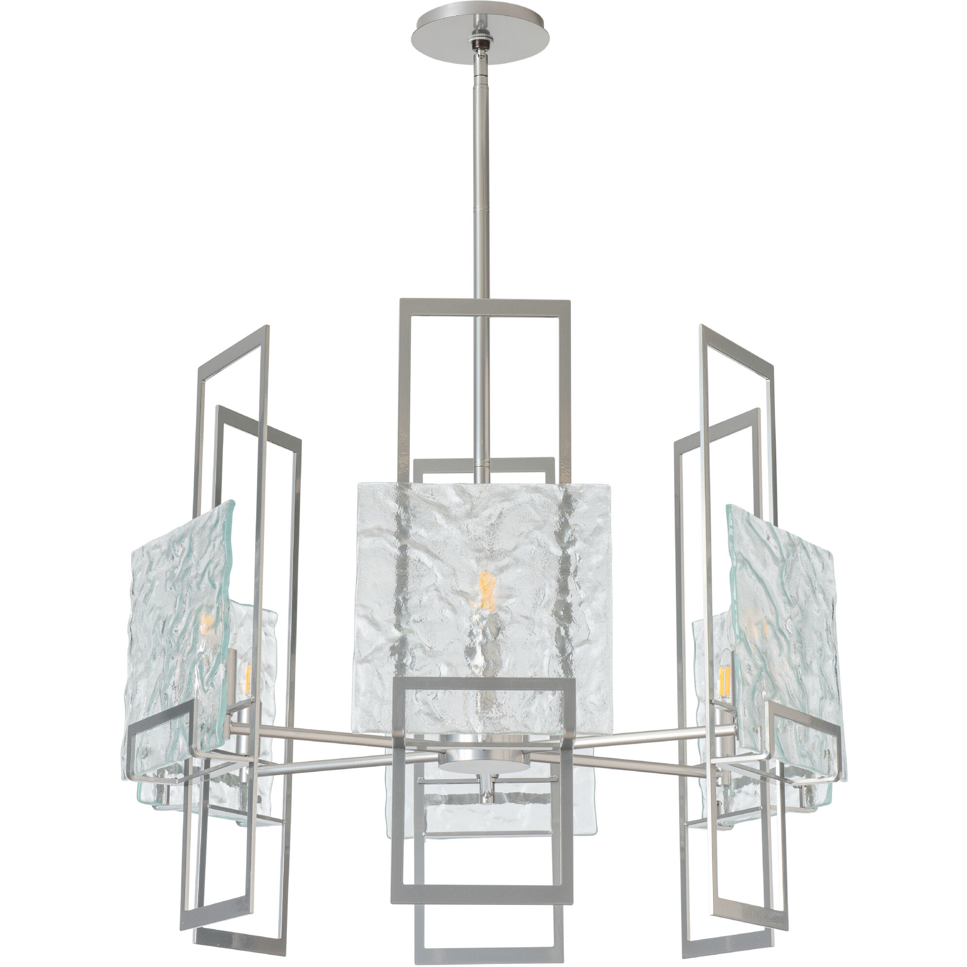 Geo 6 Light 31.3 inch Sterling Pendant Ceiling Light in Clear