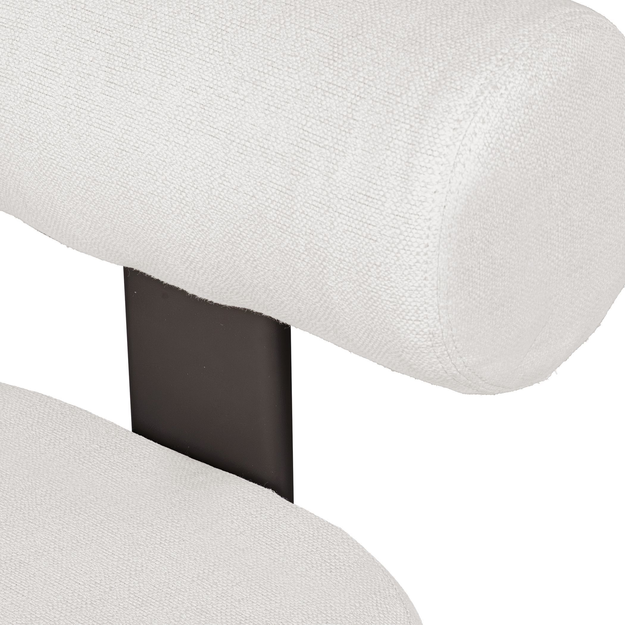 Bolster Back Java Black and Oyster White Outdoor Dining Chair