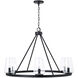 Aaron 6 Light 36 inch Matte Black Chandelier Ceiling Light