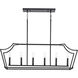 Parkhurst 6 Light 42 inch Matte Black Linear Chandelier Ceiling Light