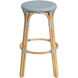 Tobias Round Rattan 30" Bar Stool in Baby Blue