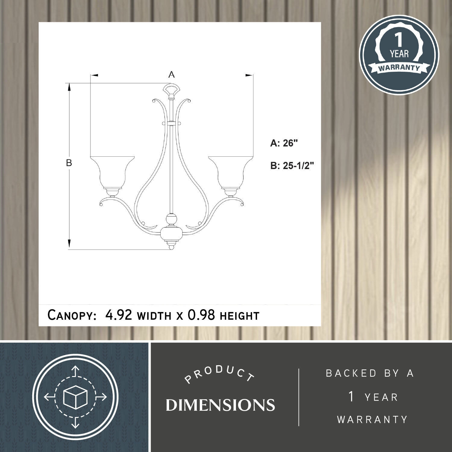 Monrovia 5 Light 26 inch Oil Rubbed Bronze Chandelier Ceiling Light