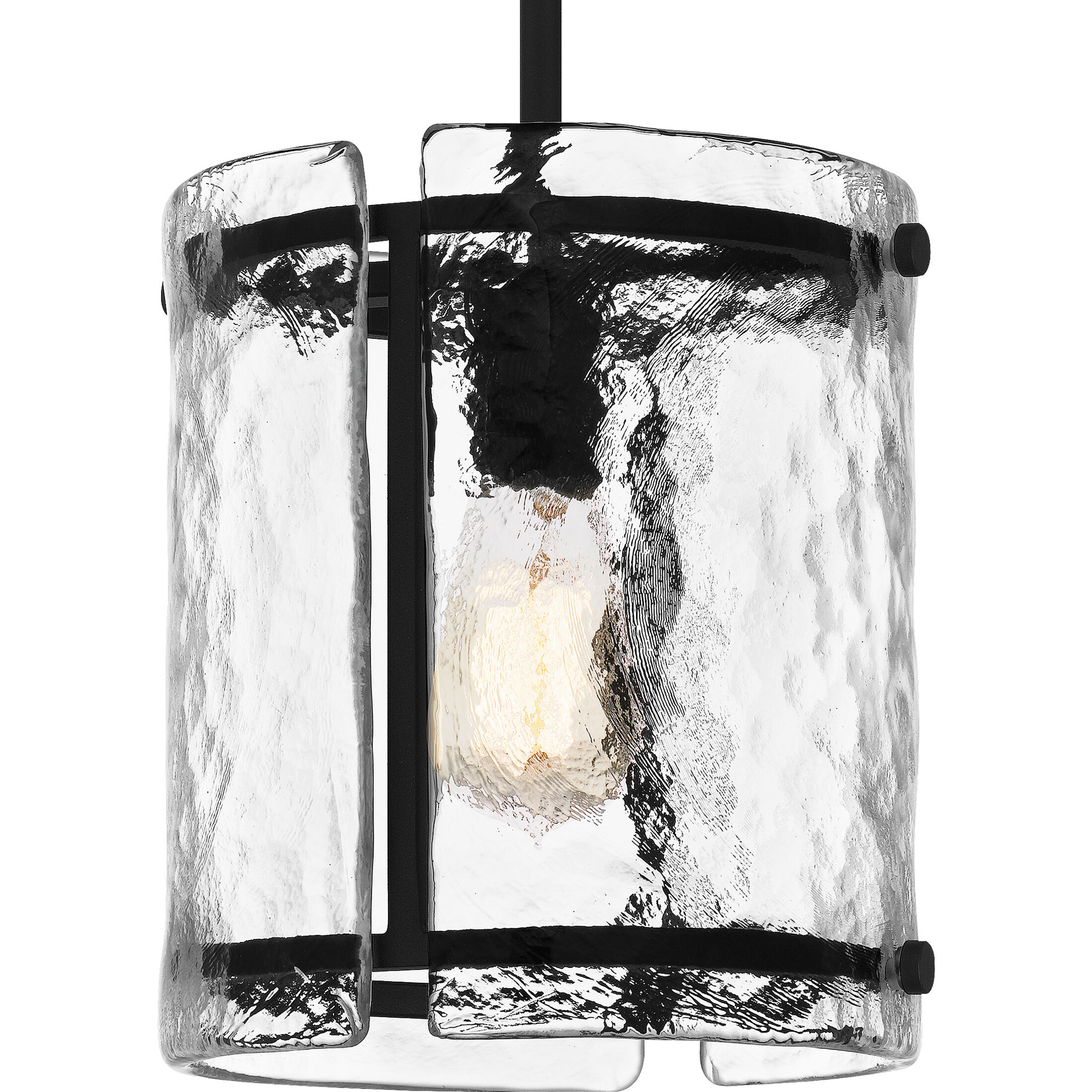 Fortress 1 Light 9.25 inch Earth Black Mini Pendant Ceiling Light