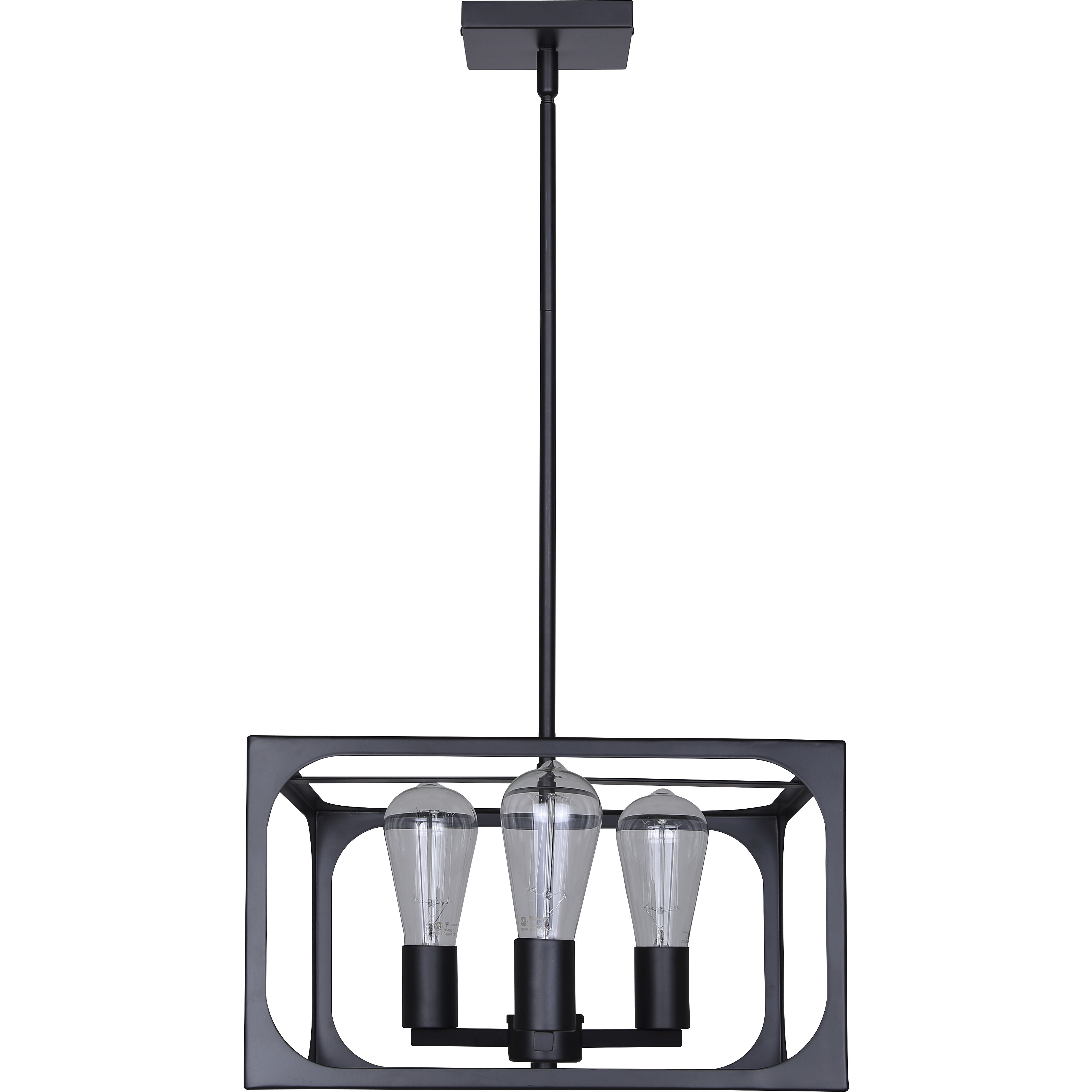 Zelie 3 Light 13.75 inch Black Chandelier Ceiling Light