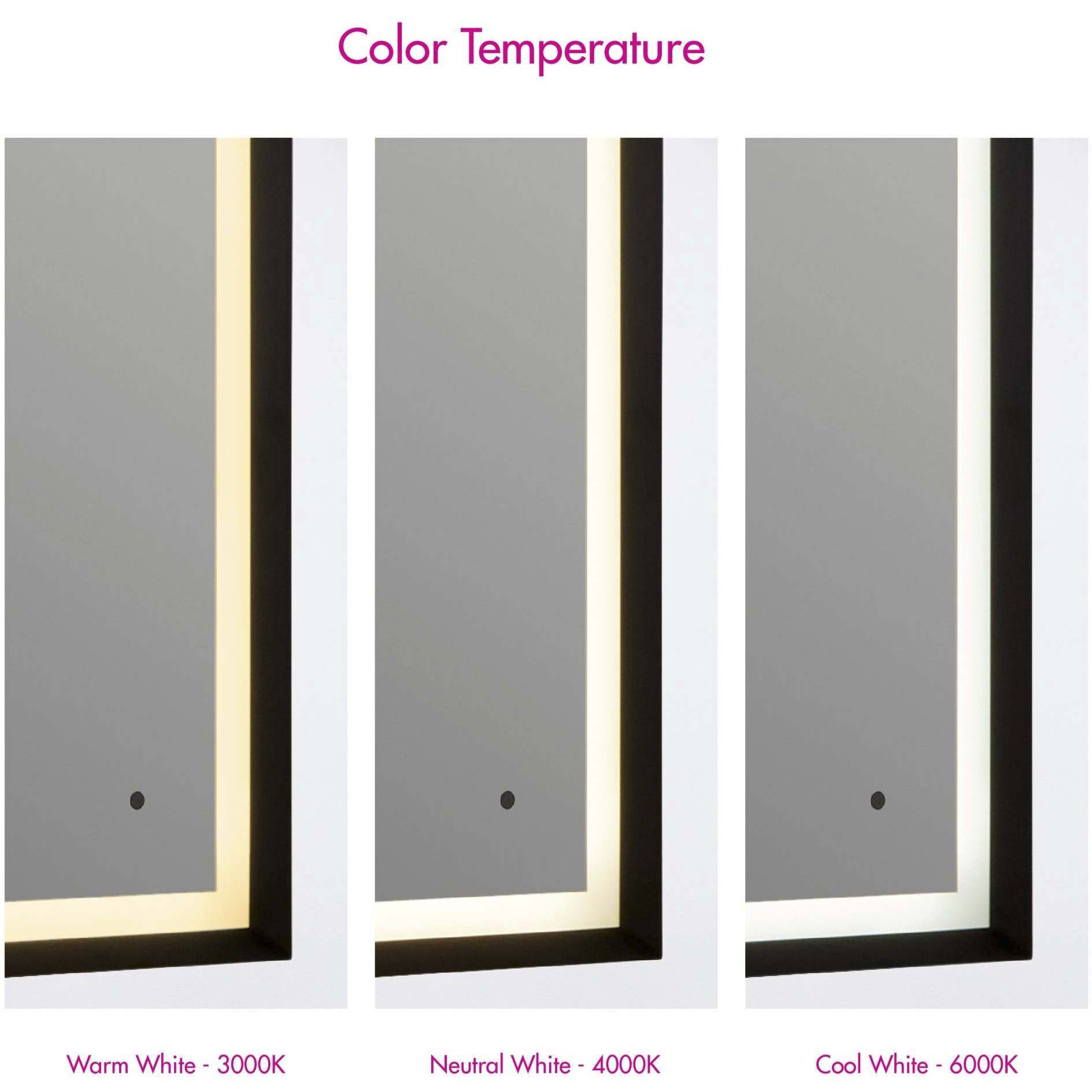 Dusk 48 X 36 inch Black LED Lighted Mirror, Vanita by Oxygen