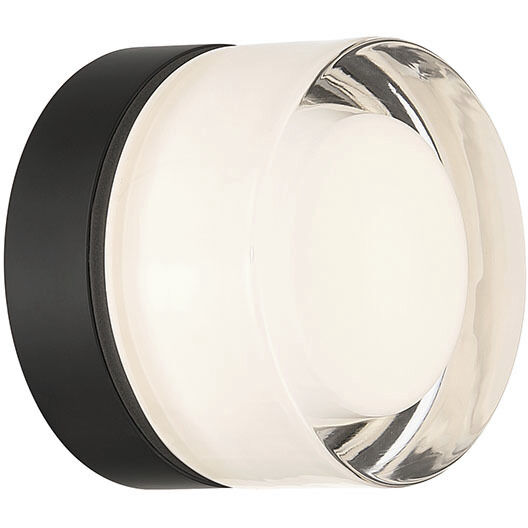 Sternn LED 5 inch Matte Black Outdoor Surface Mount in Clear Wave