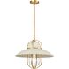Peggy's Cove 1 Light Matte White and Venetian Brass Pendant Ceiling Light