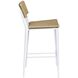 Calbas 42.25 inch White and Honey Outdoor Bar Stool