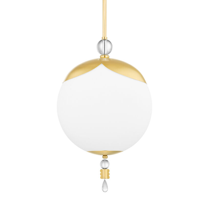 Perla 1 Light 16 inch Aged Brass Pendant Ceiling Light
