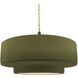 Radiance Collection - Tier Pendant Ceiling Light in Matte Black, Replaceable Bulb, Beige Twist Cord, Matte Green, 16.25W x 6H, Form+Finish+Function