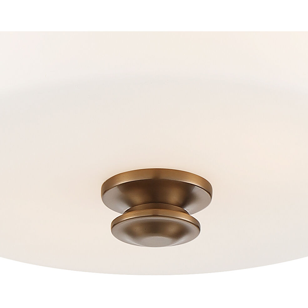 Travis 2 Light 12.5 inch Vibrant Gold Semi Flush Ceiling Light