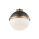 Latham 1 Light 14.75 inch Aged/Antique Distressed Bronze Flush Mount Ceiling Light