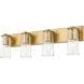 Titus 4 Light 32 inch Modern Gold Bath Vanity Light Wall Light