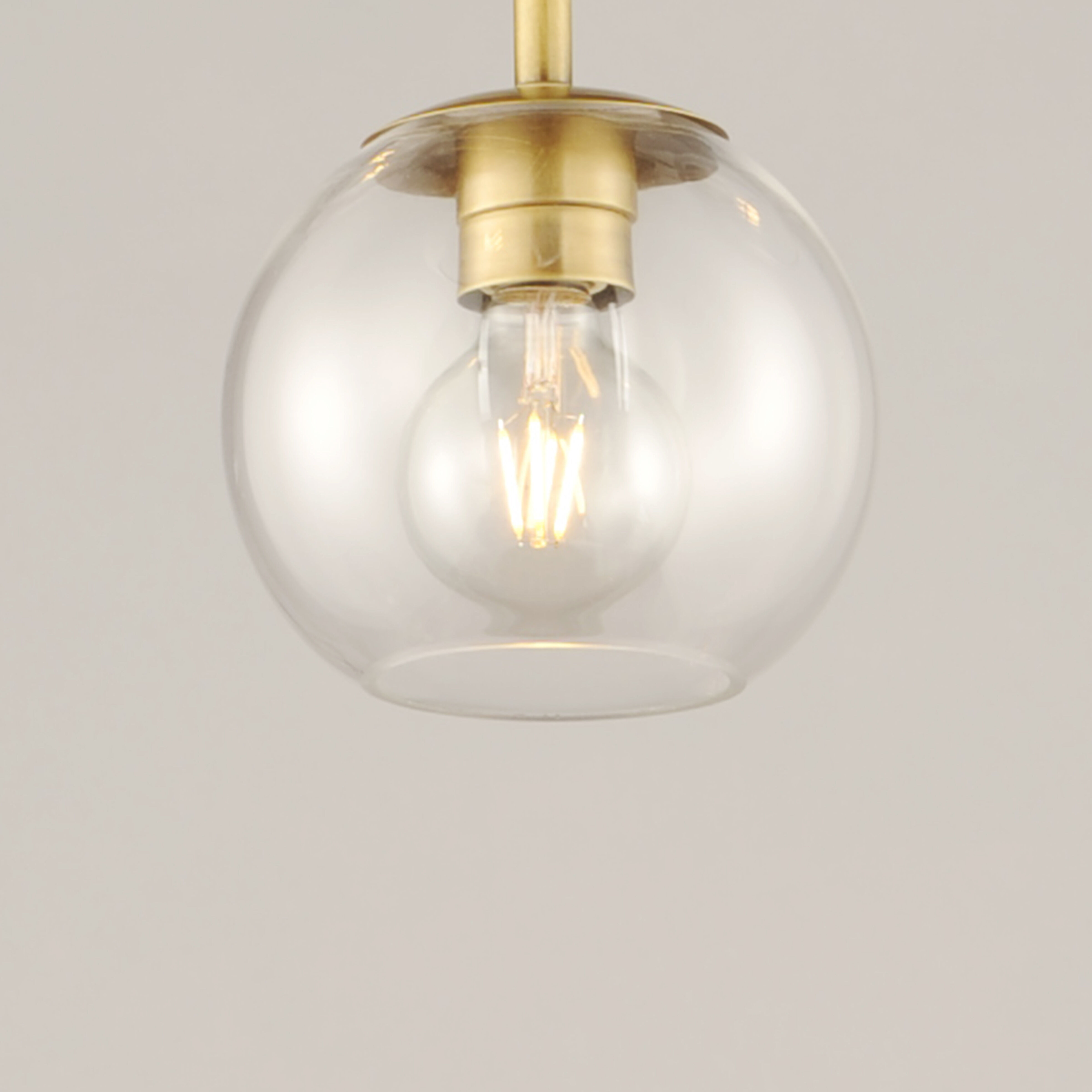 Branch 1 Light 11 inch Natural Aged Brass Single Pendant Ceiling Light