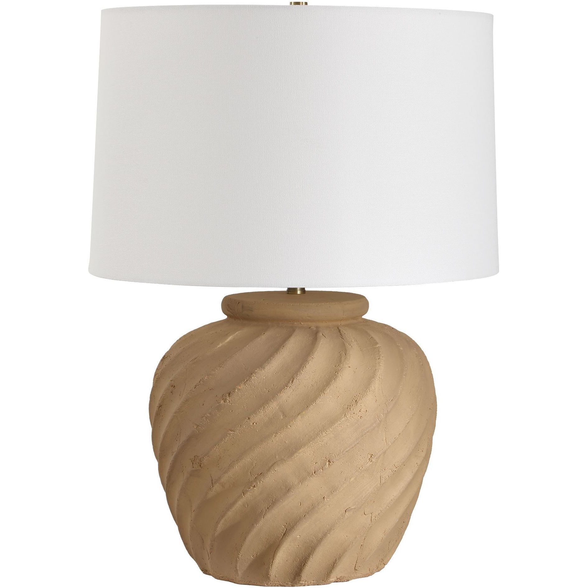 Farai 23 inch 150 watt Terracotta and Brass Table Lamp Portable Light