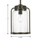 Botta 1 Light 8 inch Antique Bronze Outdoor Hanging Lantern, Medium