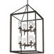 Smyth Pendant Ceiling Light in Gunmetal Bronze, Clear Glass, Caged