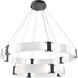 Parallel LED Matte Black Chandelier Ceiling Light, Two-Tier Ring