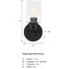 Cedar Lane 1 Light 6 inch Matte Black Vanity Light Wall Light