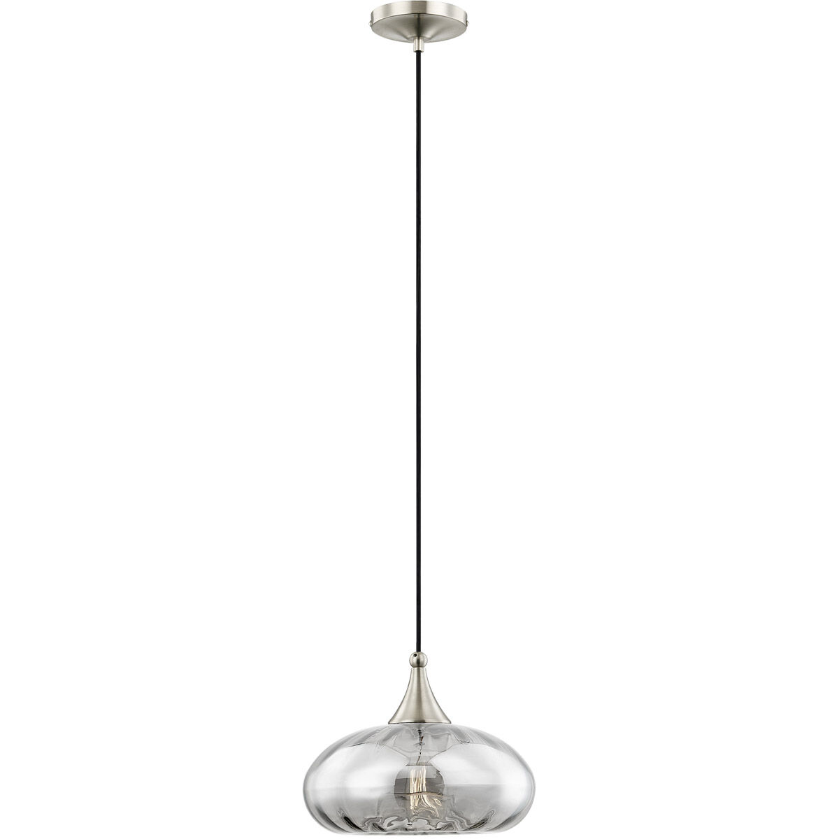 Art Glass 1 Light 10.5 inch Brushed Nickel Mini Pendant Ceiling Light