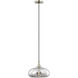Art Glass 1 Light 10.5 inch Brushed Nickel Mini Pendant Ceiling Light