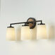 Jonah 3 Light 23.5 inch Light Wood and Matte Black Vanity Light Wall Light