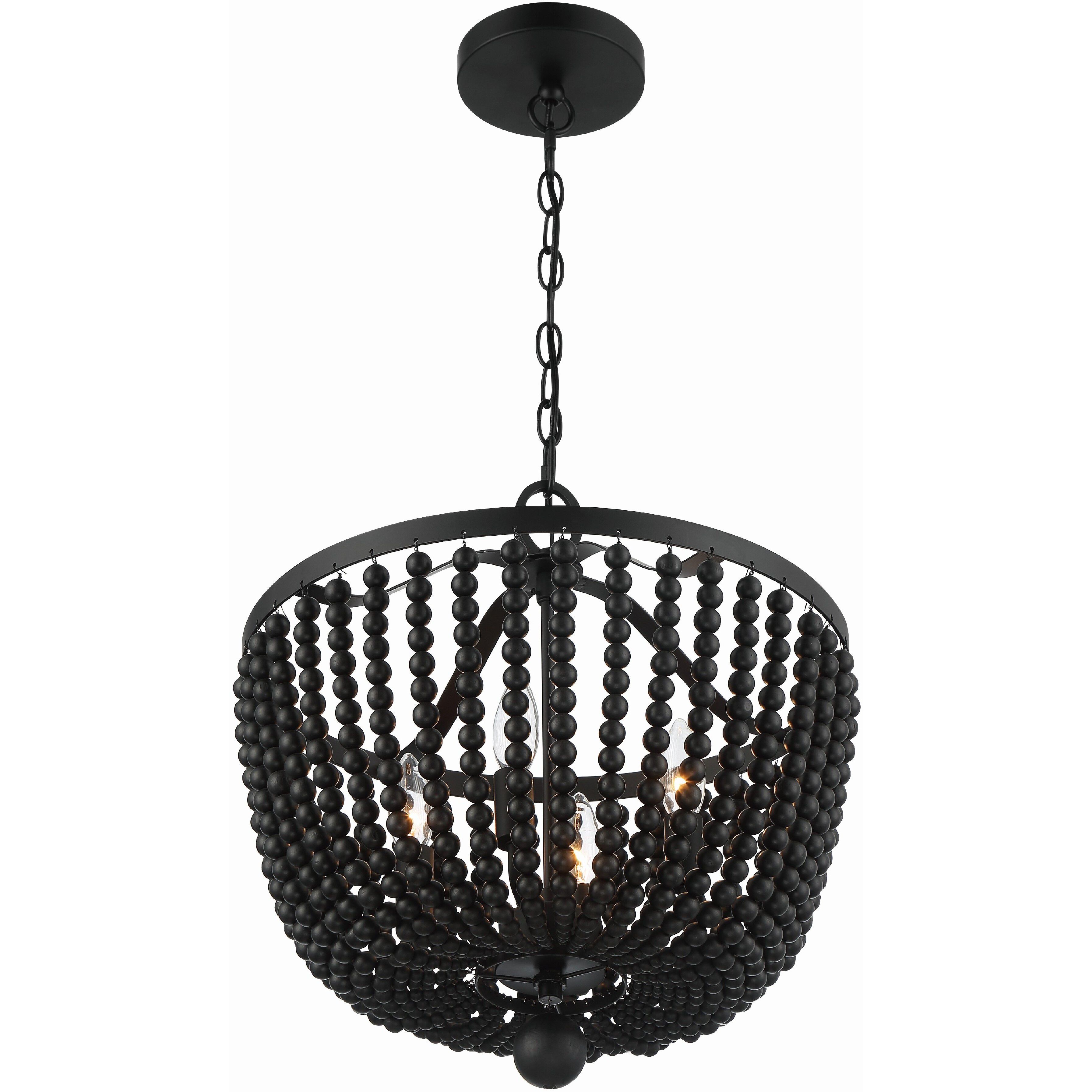 Rylee 4 Light 16.5 inch Matte Black Chandelier Ceiling Light