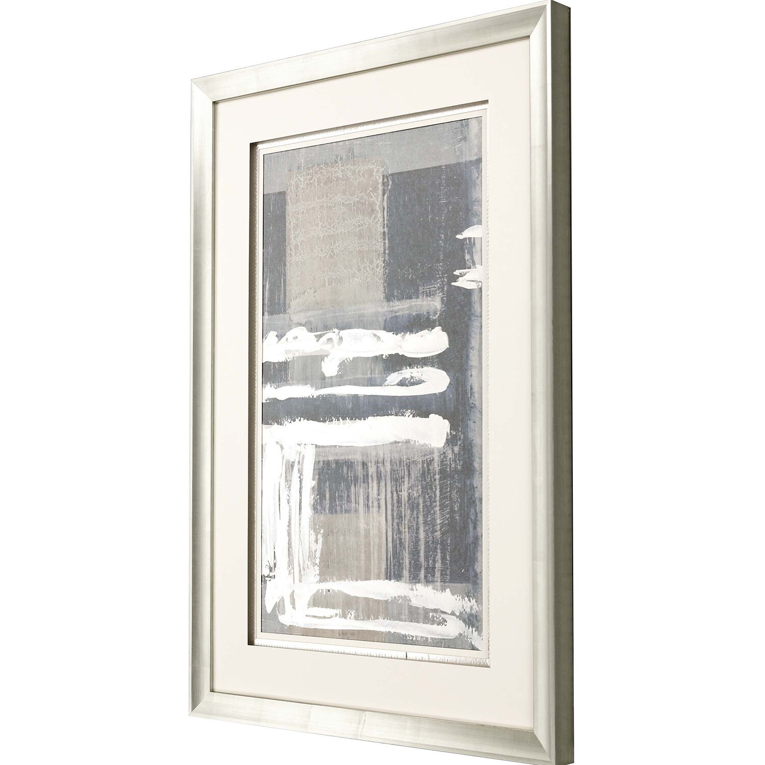 Motif Neutral and Gray and Blue and Metallic Framed Art, The Studio