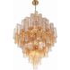 Addis 20 Light 31.5 inch Aged Brass Chandelier Ceiling Light in Amber