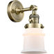 Franklin Restoration Small Canton LED 6.5 inch Antique Brass Sconce Wall Light in Matte White Glass, Franklin Restoration