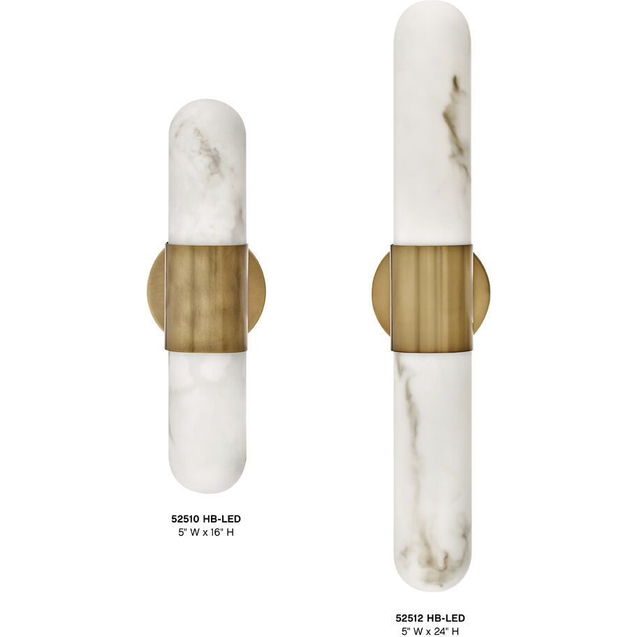 Ibiza LED 16 inch Heritage Brass Bath Light Wall Light